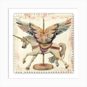 Carousel Unicorn Art Print