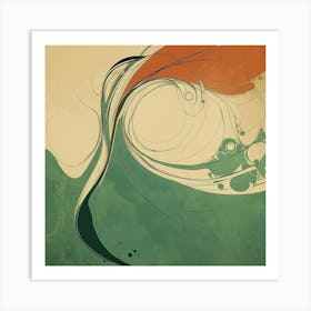 Vintage Abstract wave painting Art Print