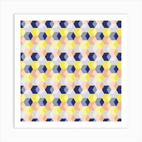 Geometric Honeycomb Square Art Print