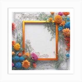 Frame Created From Frisee On Edges And Nothing In Middle Ultra Hd Realistic Vivid Colors Highly (7) Art Print