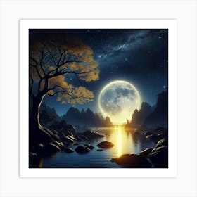 Full Moon In The Sky Art Print