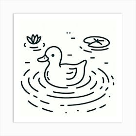 Line Art duck 3 Art Print