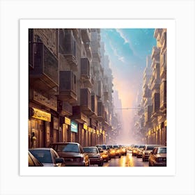 Distopia City At Night Art Print