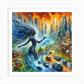 Woman In The City Art Print