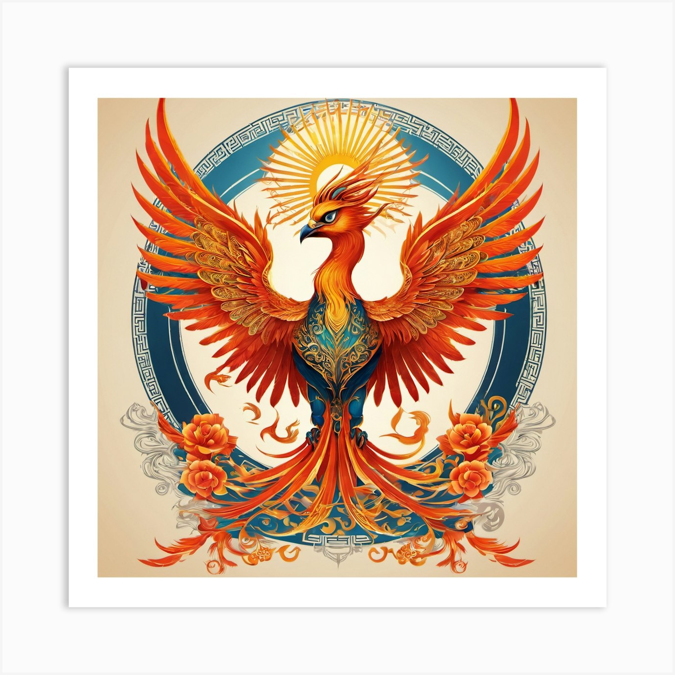 Phoenix Rising Magic; Fantasy Mystical Phoenix from the Flames - Fantasy  Image - Magical Mystery Art - Digital Download