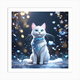 Cat With Sparkling Blue Eyes Art Print