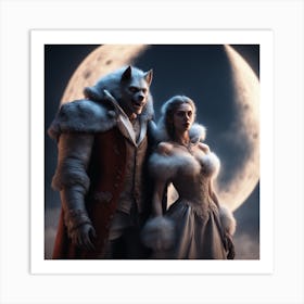 luna And Werewolf Art Print