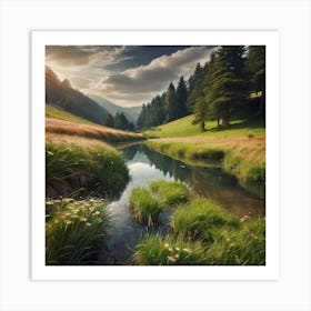 Sunset In The Mountains 12 Art Print