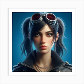 Girl With Goggles Art Print