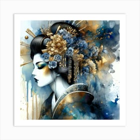 Creative Geisha Illustration 45 Art Print