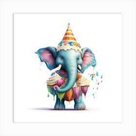 Birthday Elephant 1 Art Print