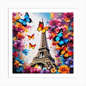 Paris With Butterflies 138 Art Print