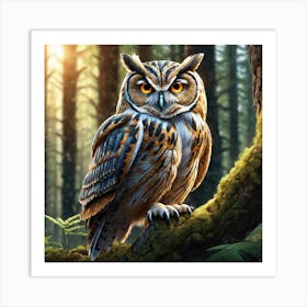 Owl In The Forest 203 Art Print