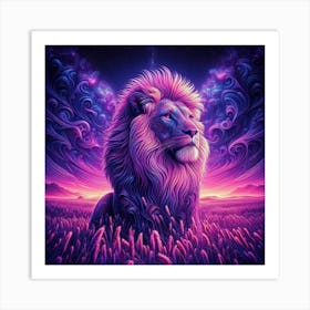 Lion In The Field 1 Art Print