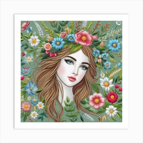 Flower Girl Art Print