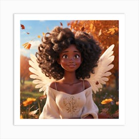 Angel In The Fall Art Print