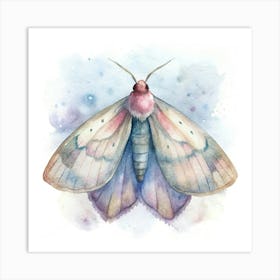 Moth Watercolor Painting Art Print