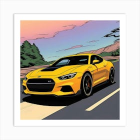 Aggressive Sports Car Front Angle in Detail Art Print