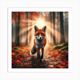 Fox In The Forest Art Print