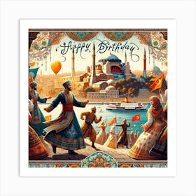 Happy Birthday Turkey Art Print