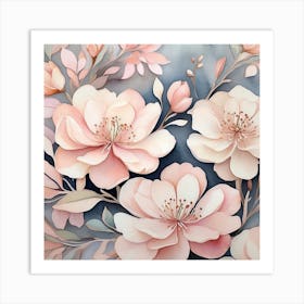 Blossoming Floral Watercolor Art Print