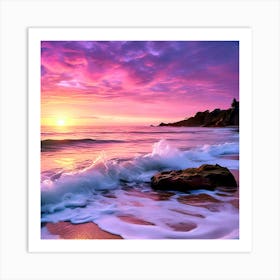 Sunset At The Beach 1 Art Print