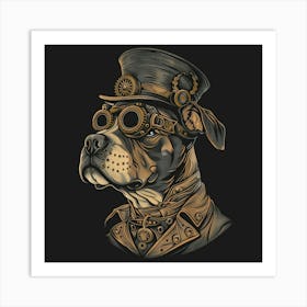 Steampunk Dog 4 Art Print