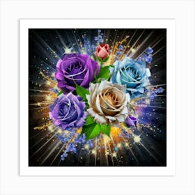 Gorgeous colorful spring flowers 3 Art Print