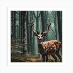 Deer In The Forest 25 Art Print