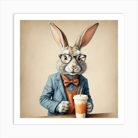 Rabbit In Glasses 2 Art Print