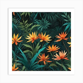 Seamless Tropical Pattern Art Print