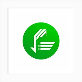 Logo Symbolizing Modern Finance Upward Arrow Transforming Into A Renewable Leaf Merging Symbols Of Art Print