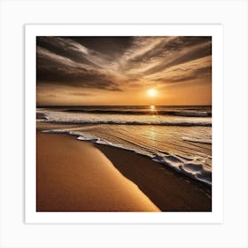 Sunset At The Beach 375 Art Print