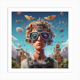 Boy In A City Art Print