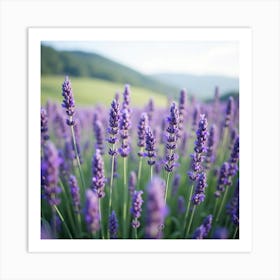 A Field Of Lavender Flowers Swaying Gently In The Breeze 1 Art Print