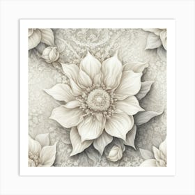 White Flowers Art Print