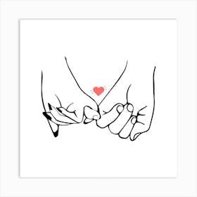 Couple Holding Hands Art Print