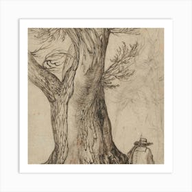 Man By A Tree Art Print