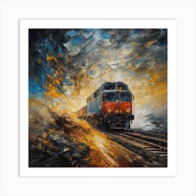 Train On The Tracks Art Print