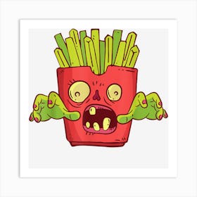 Halloween Zombie Fries Monster Zombie Fan Snack Art Print