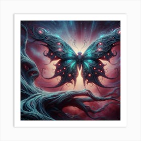 Butterfly In The Night Sky 2 Art Print