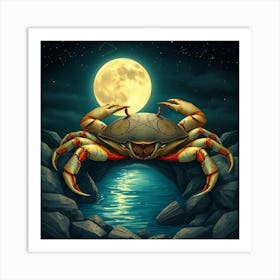 Crab In The Moonlight 21 Art Print