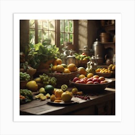 Kitchen With Fruit Art Print