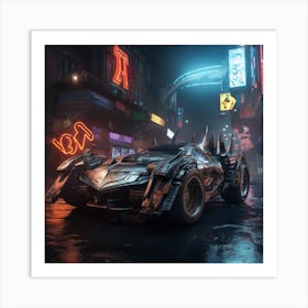 Igiracer Painting 3d Batman Next To Batmobile In Apocalyptic Ne 5ac99569 833e 4925 B9e4 8d4a5ae15b52 Art Print