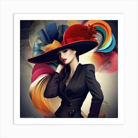 Woman In A Hat 17 Art Print