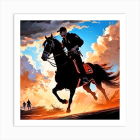 Police Officer On Horseback Art Print