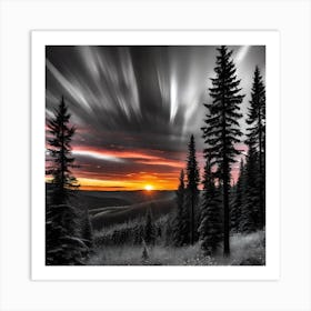 Sunset In The Mountains 5 Art Print