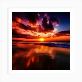 Sunset On The Beach 982 Art Print