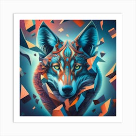 Abstract Wolf Art Print