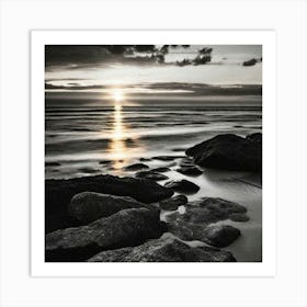 Sunset At The Beach 659 Art Print